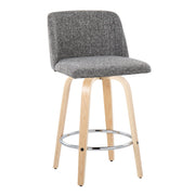 Toriano - Contemporary Fixed-Height Counter Stool With Swivel And Round Footrest (Set of 2) - R&R Furniture Gallery (Fountain Valley, CA)