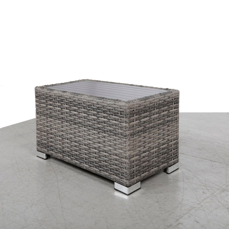 Chesterville - Slatted Side Table With Aluminum Top - Gray - R&R Furniture Gallery (Fountain Valley, CA)