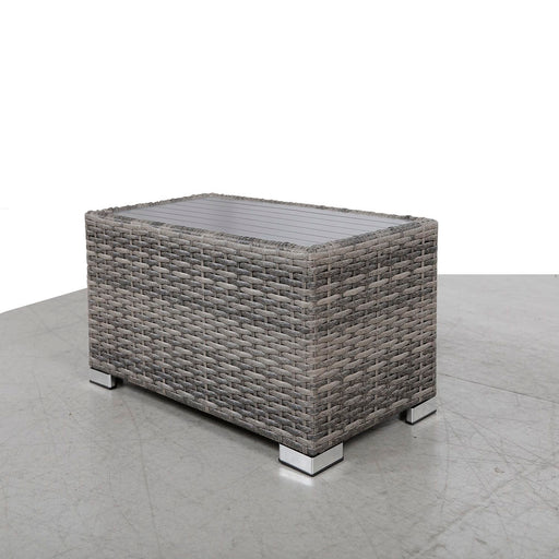 Chesterville - Slatted Side Table With Aluminum Top - Gray - R&R Furniture Gallery (Fountain Valley, CA)