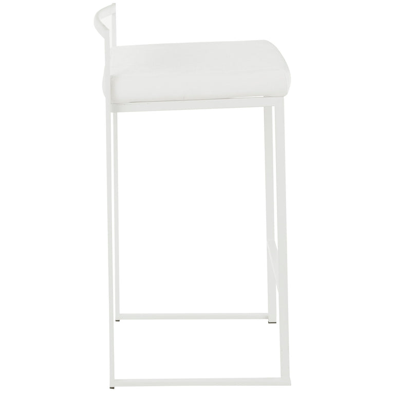 Lumi Source Fuji Simple Elegance contemporary stackable counter stool set with sleek design and wooden legs