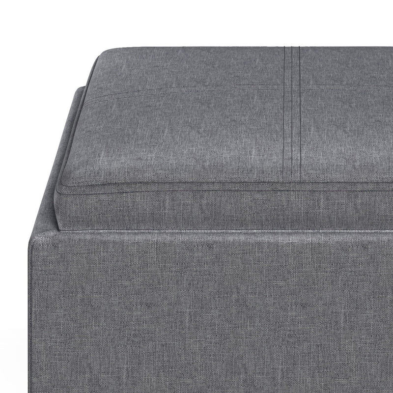 Rockwood - Upholstered Cube Storage Ottoman With Tray - R&R Furniture Gallery (Fountain Valley, CA)