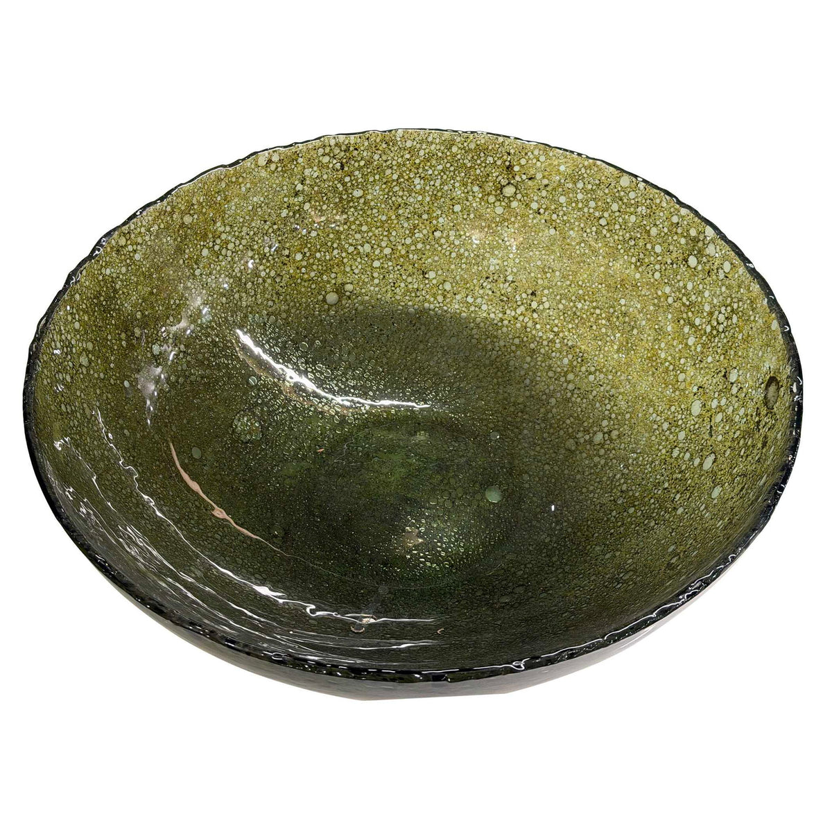 Veridian Shimmer - Earthy Glass Bowl - Green