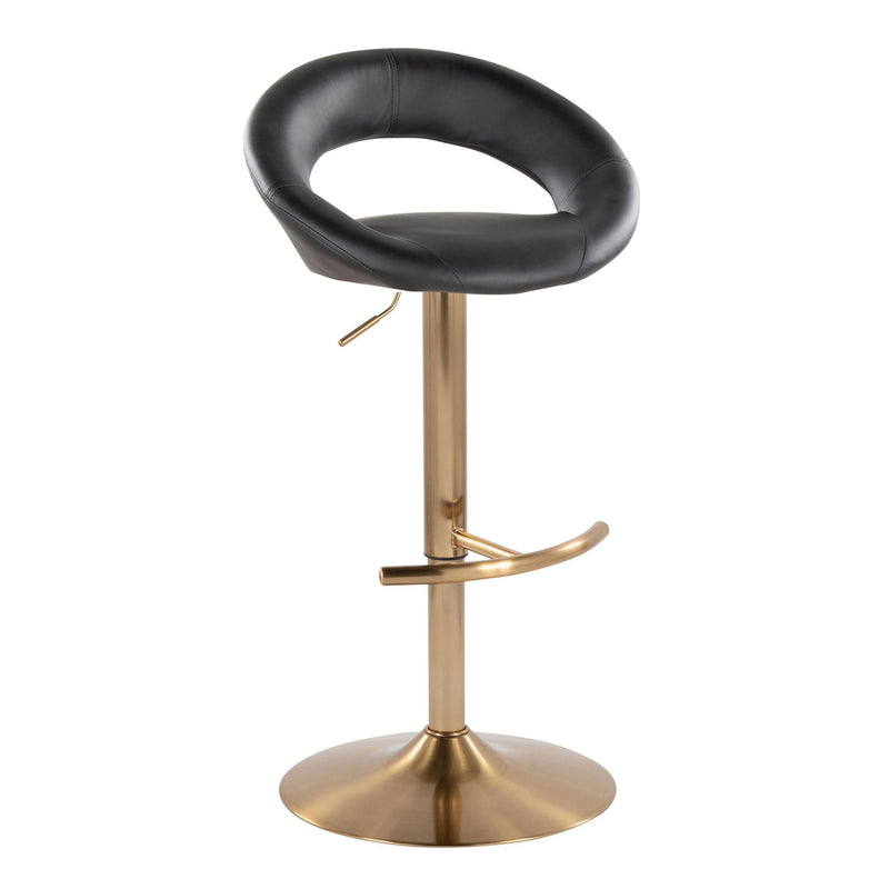 Lumi Source Posh contemporary glam adjustable barstool set with swivel and rounded T-footrest, shown in stylish modern design.