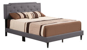 Button tufted upholstered bed by Glory Furniture featuring a cozy, elegant design with plush fabric and tufted headboard.