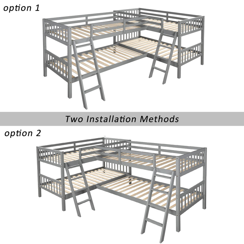 L Shaped Bunk Bed With Ladder - R&R Furniture Gallery (Fountain Valley, CA)