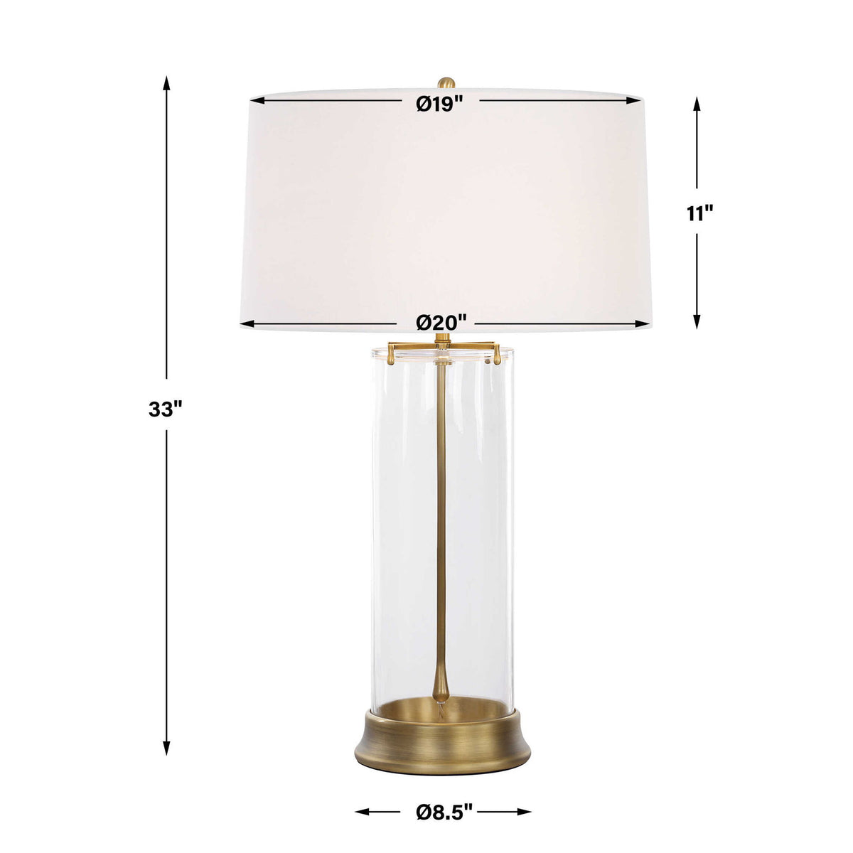 Clear View - Table Lamp - Brass