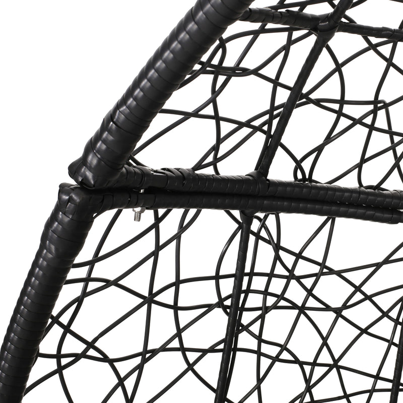 Noble House teardrop hanging chair with 8ft chain, comfortable outdoor hammock chair for relaxing or lounging.
