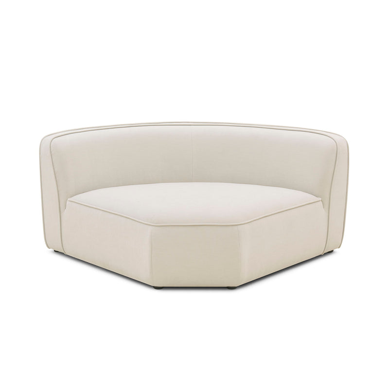 Travie - Upcycled Linen Wedge Corner Chair - Sand - R&R Furniture Gallery (Fountain Valley, CA)