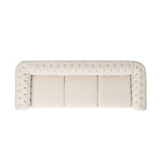Noble House Chesterfield style 3-seater sofa with deep button tufting and classic stationary design, in a luxurious fabric finish.