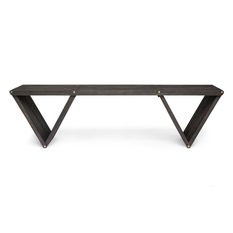 Gloaming - Outdoor Bench With Slat Design And Triangular Base - R&R Furniture Gallery (Fountain Valley, CA)