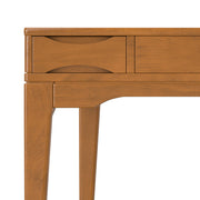 Handcrafted Simpli-Home Harper writing desk with a natural wood finish and sleek design, perfect for home office or study space.