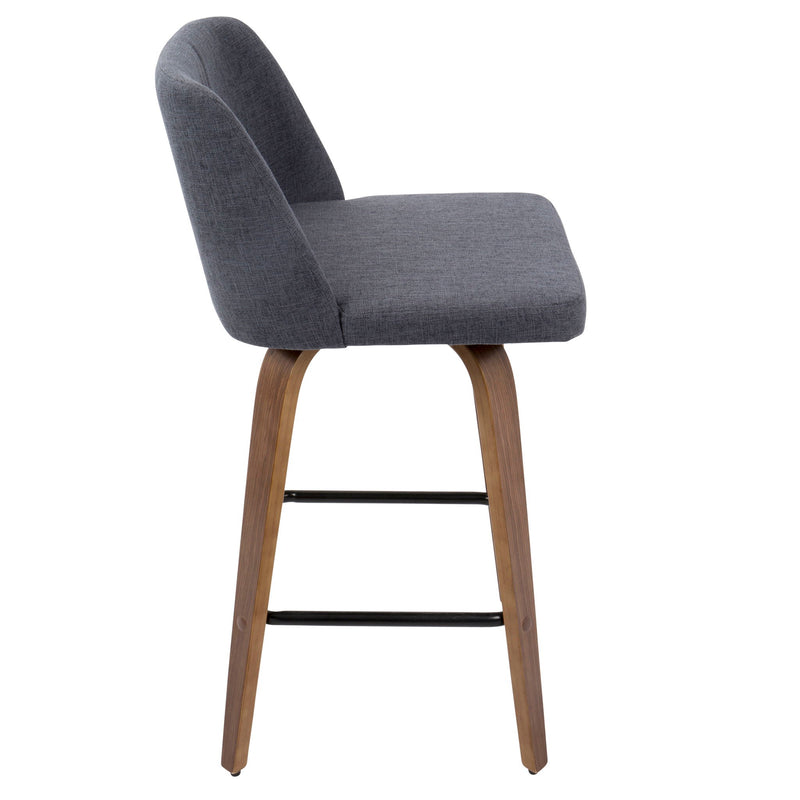 Toriano - Mid Century Modern Fixed Height Counter Stool & Square Footrest (Set of 2) - R&R Furniture Gallery (Fountain Valley, CA)