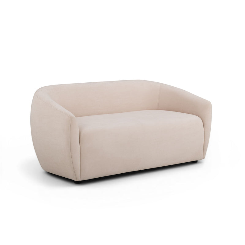 TOV Furniture Jordan stationary loveseat with plush fabric upholstery and modern design, perfect for contemporary living rooms.