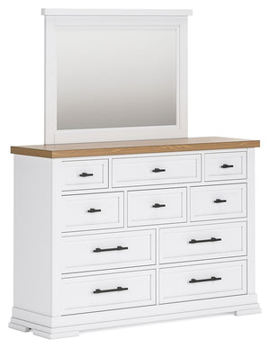 Ashbryn - Dresser And Mirror - White / Natural - R&R Furniture Gallery (Fountain Valley, CA)