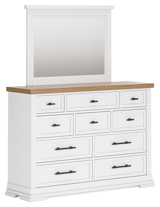 Ashbryn - Dresser And Mirror - White / Natural - R&R Furniture Gallery (Fountain Valley, CA)