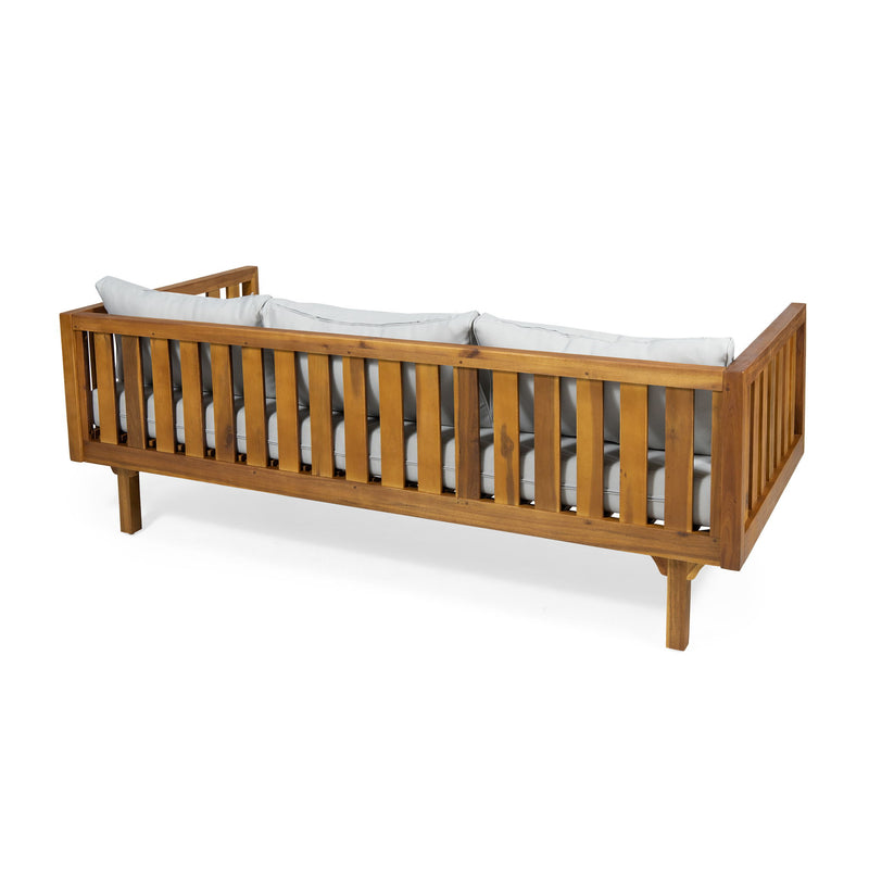 Claremont - 3 Seater Daybed Teak Acacia Wood Water Resistant Cushions - R&R Furniture Gallery (Fountain Valley, CA)