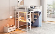 Loft Bed With Desk, Shelves, Power Outlet, LED Light And Wardrobe - R&R Furniture Gallery (Fountain Valley, CA)