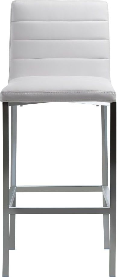 Amalfi Metal Back Bar Stool in White Leather
