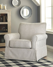 Searcy - Swivel Glider Accent Chair - Quartz - R&R Furniture Gallery (Fountain Valley, CA)