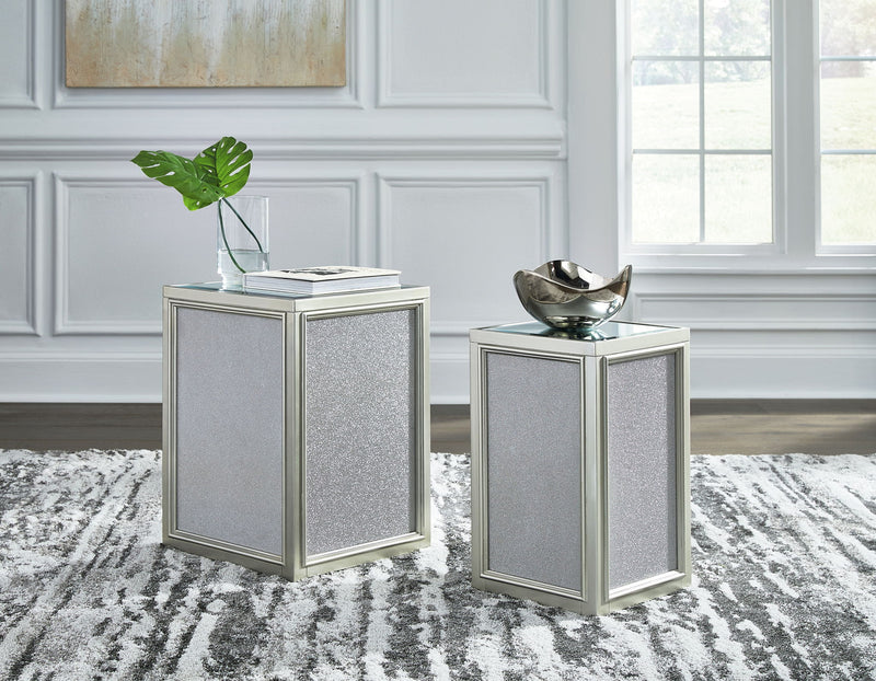 Traleena - Nesting End Tables (Set of 2) - Silver Finish - R&R Furniture Gallery (Fountain Valley, CA)