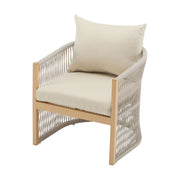 Modern Curved Aluminum Lounge Chair With Stylish Rope Weave Design And Cushioned Comfort For Outdoor - R&R Furniture Gallery (Fountain Valley, CA)