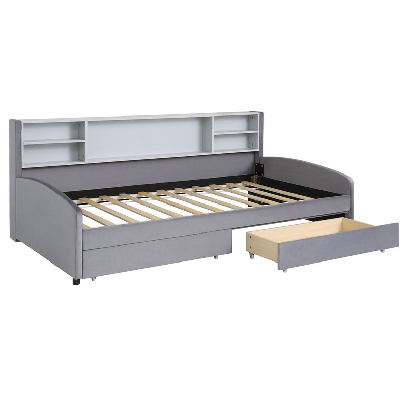 Luxurious Upholstered Platform Bed With Storage Drawers - R&R Furniture Gallery (Fountain Valley, CA)