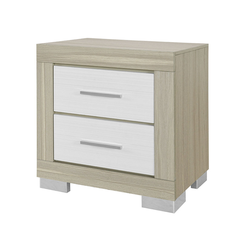 Elsa - 2 Toned Nightstand With Bar Handle And Spacious Drawers - R&R Furniture Gallery (Fountain Valley, CA)