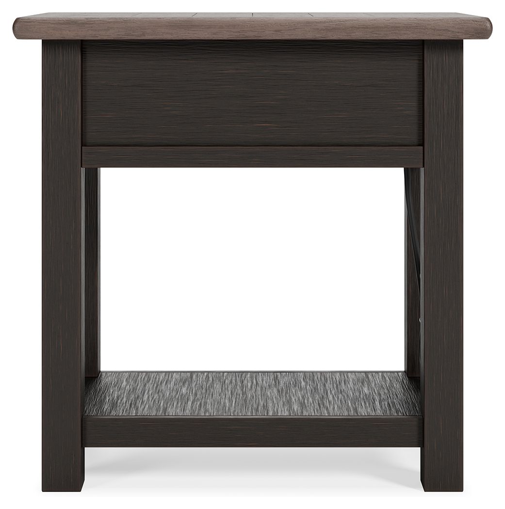 Tyler Creek - Chair Side End Table - Black / Gray - R&R Furniture Gallery (Fountain Valley, CA)