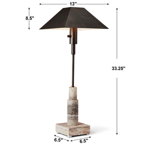Telescope - Buffet Lamp - Gray Travertine/Bronze