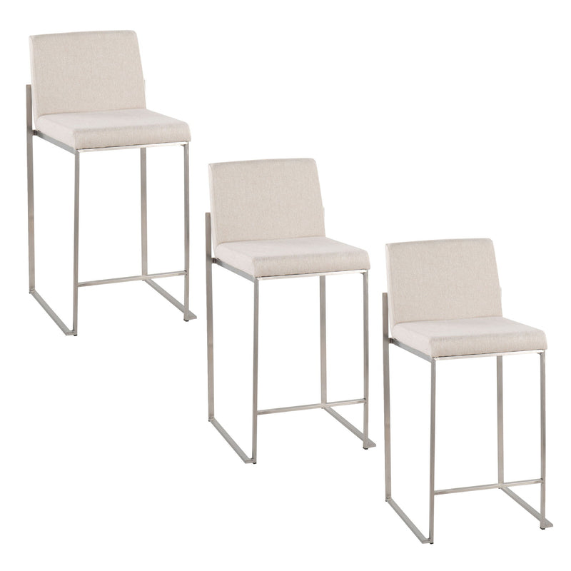 Lumi Source Fuji contemporary high back counter stool with functional design, featuring a sleek modern look and comfortable seating.