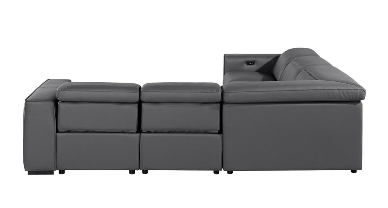 1224 - 5-Piece L-Shaped Sectional Sofa In With 3 Power Recliners & Power Headrests