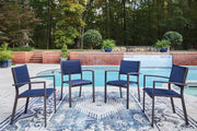 Rocky Creek - Sling Arm Chair (Set of 4) - Blue / Gray - R&R Furniture Gallery (Fountain Valley, CA)