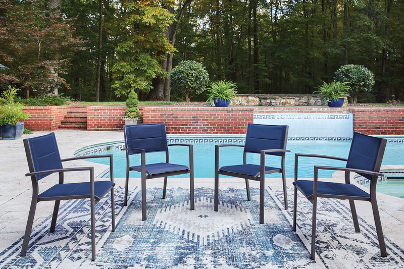 Rocky Creek - Sling Arm Chair (Set of 4) - Blue / Gray - R&R Furniture Gallery (Fountain Valley, CA)