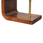 S Curve Brass Bedside Table - Dark Brown - R&R Furniture Gallery (Fountain Valley, CA)