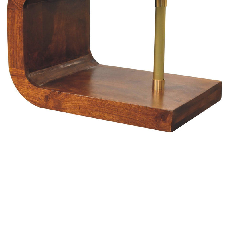 S Curve Brass Bedside Table - Dark Brown - R&R Furniture Gallery (Fountain Valley, CA)