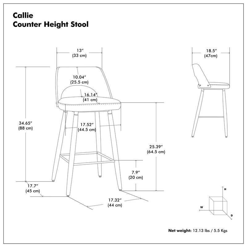 Callie - Upholstered Counter Height Stool (Set of 2) - R&R Furniture Gallery (Fountain Valley, CA)