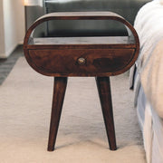 Circular Bedside Table With Open Slot - Walnut - R&R Furniture Gallery (Fountain Valley, CA)