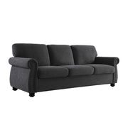 Soft Sofa, Upholstered 3 Seater Couch With High Density Foam, Loose Back Cushions And Turned Legs - R&R Furniture Gallery (Fountain Valley, CA)