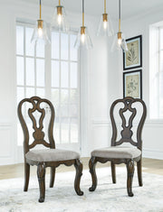 Maylee - Dining Upholstered Side Chair (Set of 2) - Dark Brown - R&R Furniture Gallery (Fountain Valley, CA)