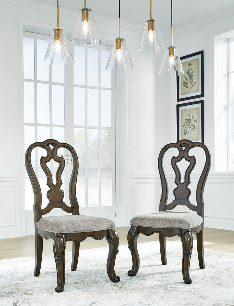 Maylee - Dining Upholstered Side Chair (Set of 2) - Dark Brown - R&R Furniture Gallery (Fountain Valley, CA)