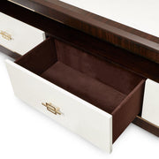 Belmont Place - Media Cabinet - White / Dark Brown - R&R Furniture Gallery (Fountain Valley, CA)