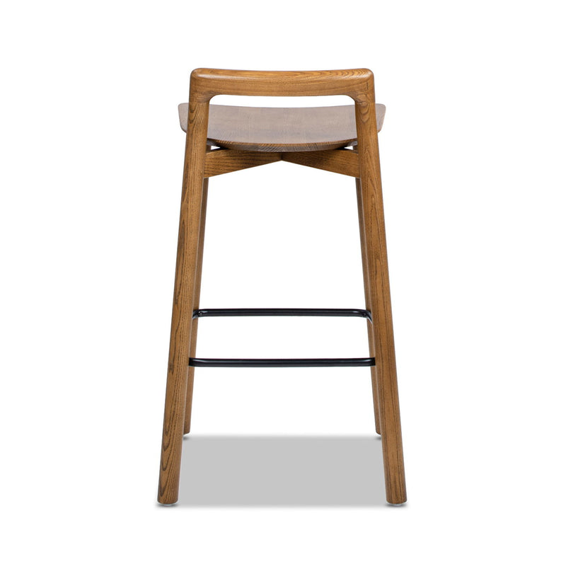 Sven - Modern Minimalist Low Back Counter Stool - Dark Brown Walnut - R&R Furniture Gallery (Fountain Valley, CA)