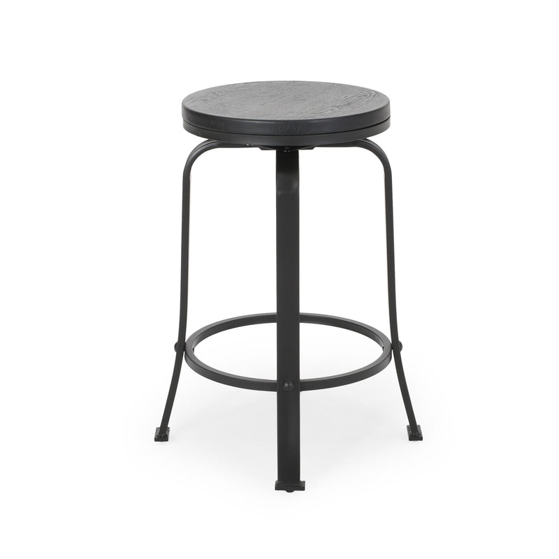Modern Industrial Counter Stool Set With Swivel Function