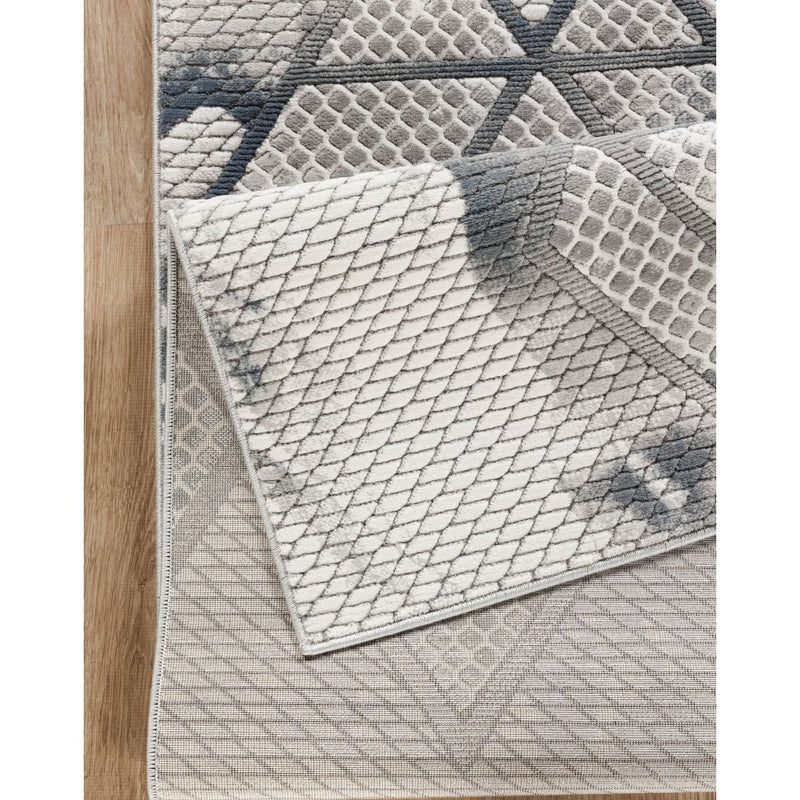 Geometrix - 5'3" X 7'3" Area Rug & Geometric, 3D Effect - Ivory / Gray - R&R Furniture Gallery (Fountain Valley, CA)