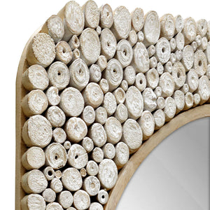 Merak - Teak Mosaic Mirror - Woodtone