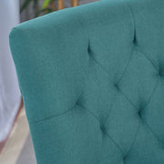 Dining Chair (Set of 2) With Upholstered Diamond Tufting And Espresso Birch Legs - Teal - R&R Furniture Gallery (Fountain Valley, CA)