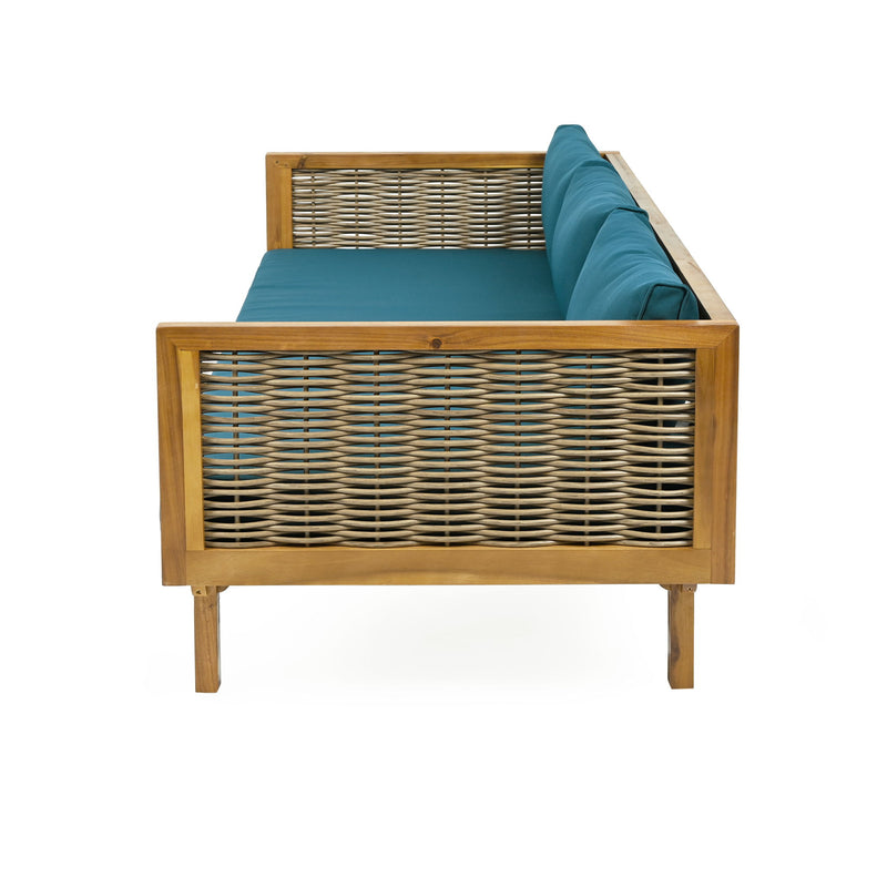 Claremont - 3 Seater Daybed Teak Acacia Wood Water Resistant Cushions - R&R Furniture Gallery (Fountain Valley, CA)