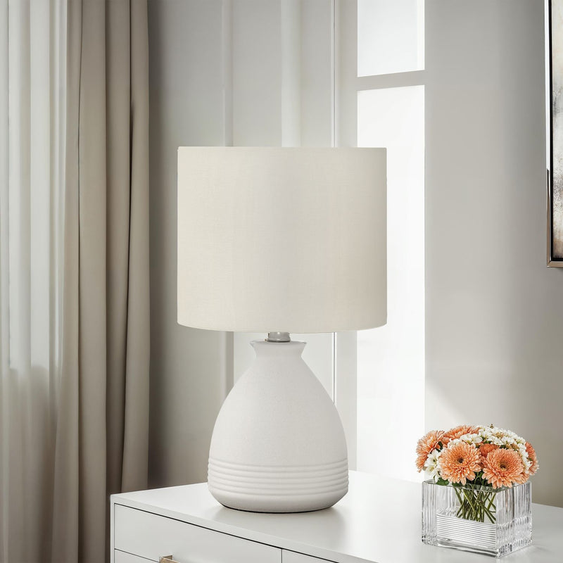 Lighting, Modern Table Lamp - Cream - R&R Furniture Gallery (Fountain Valley, CA)