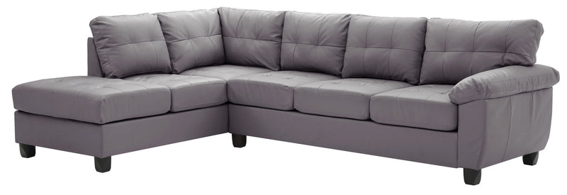 Glory Furniture Gallant stationary sectional sofa with plush cushions and modern design in a cozy living room setting.