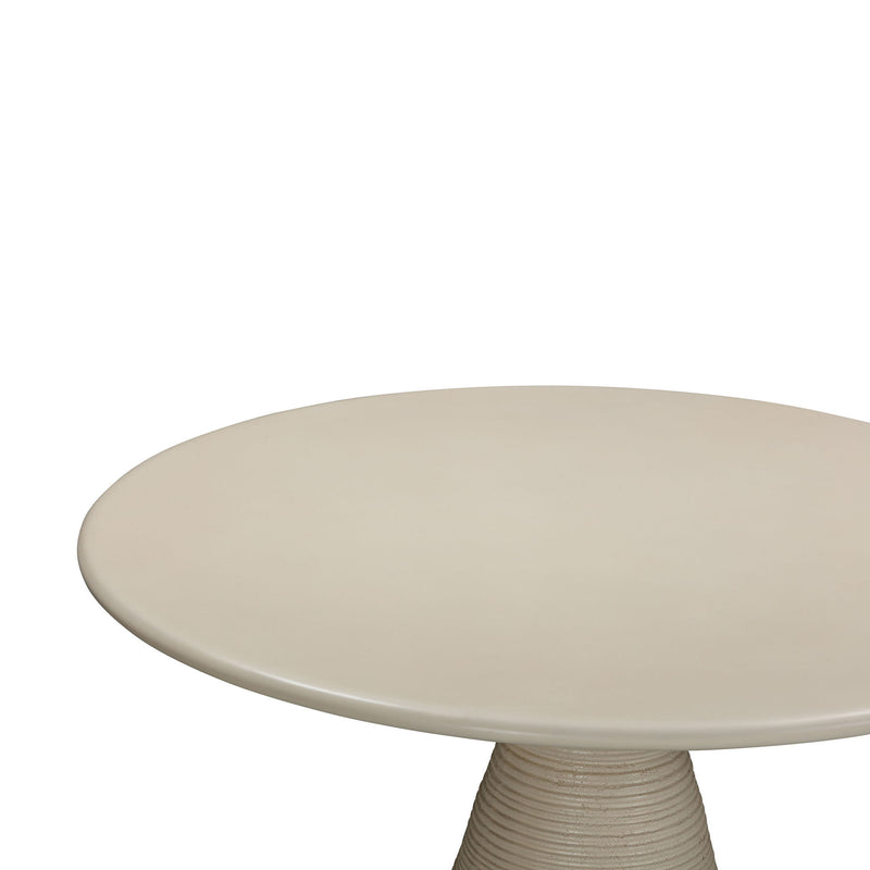 Fern - Textured Faux Plaster Concrete Indoor / Outdoor Round Dining Table - Beige - R&R Furniture Gallery (Fountain Valley, CA)